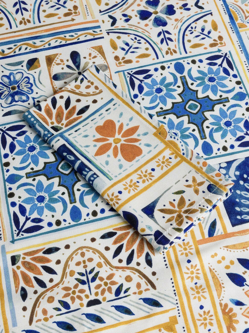 Nappe rectangulaire motifs azulejos