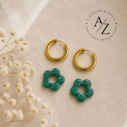 Boucles Fleura pailletés
