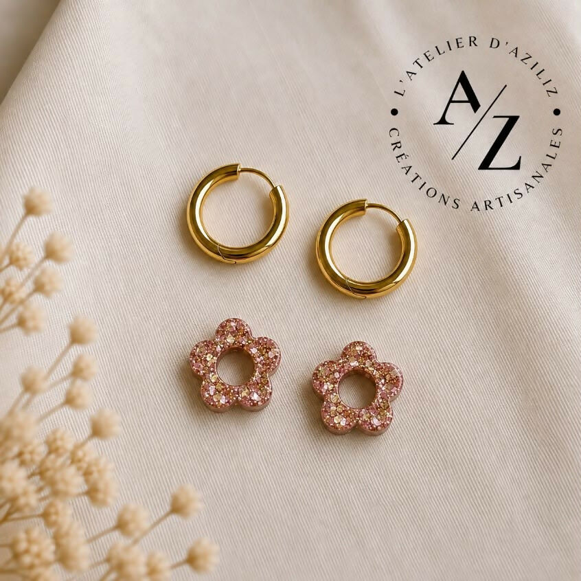Boucles Fleura pailletés