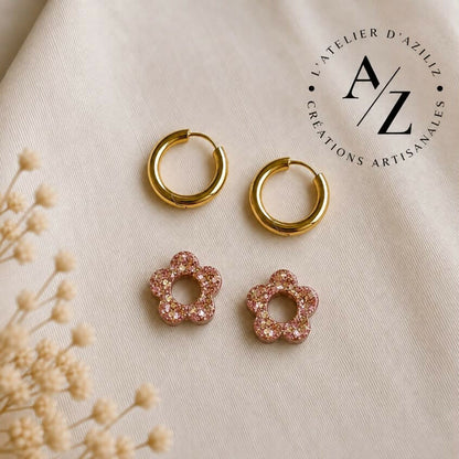 Boucles Fleura pailletés
