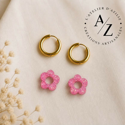 Boucles Fleura pailletés