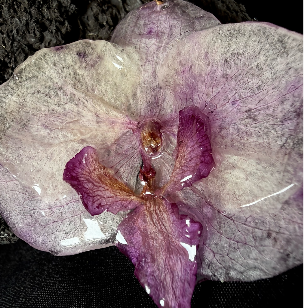 Collier orchidée mauve. Pièce unique C