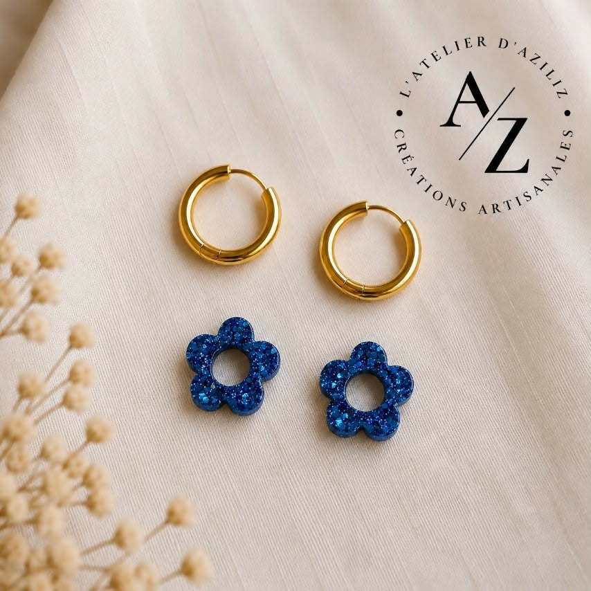 Boucles Fleura pailletés