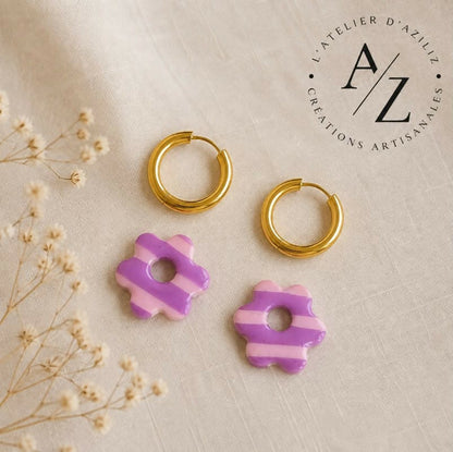 Boucles Fleura à 6 pétales