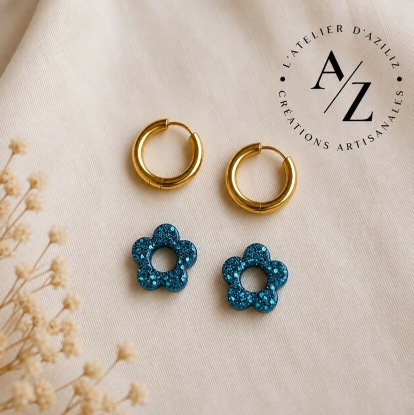 Boucles Fleura pailletés