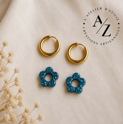 Boucles Fleura pailletés