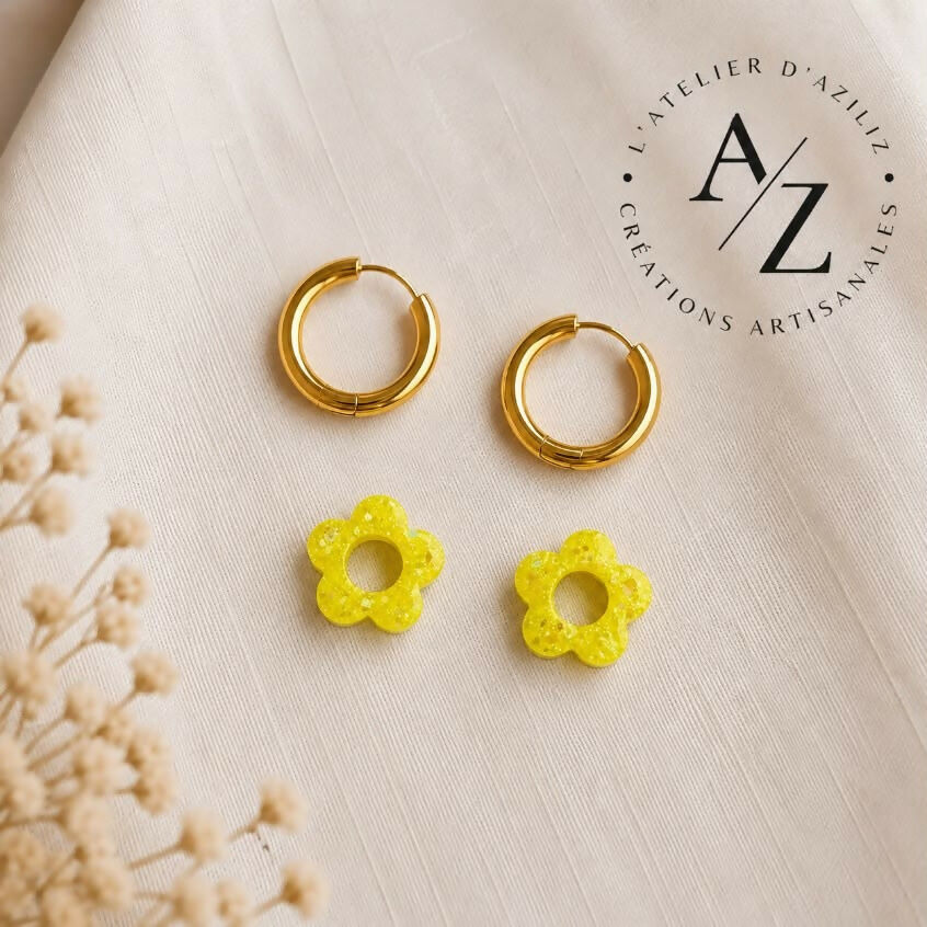 Boucles Fleura pailletés