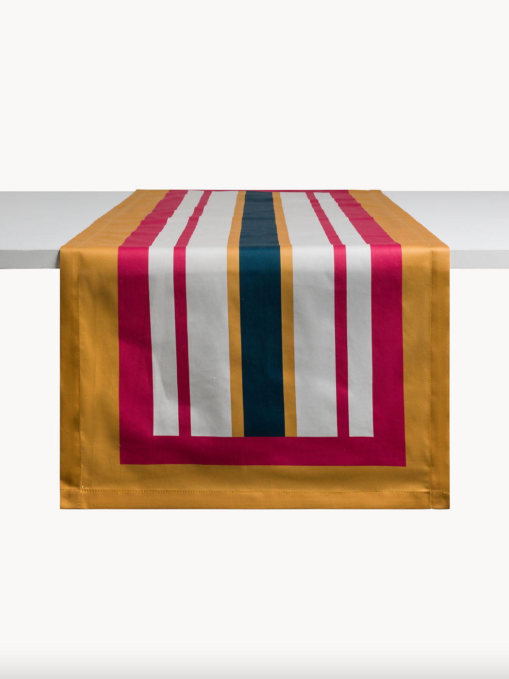 Chemin de table en satin de coton rayé