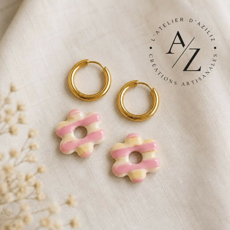 Boucles Fleura à 6 pétales