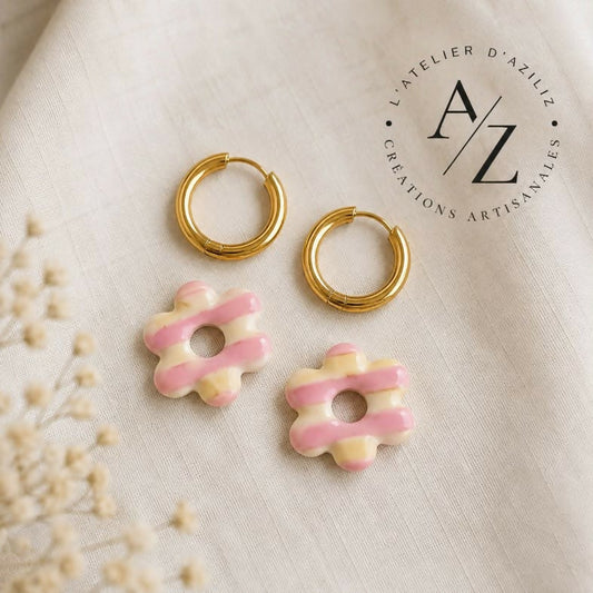Boucles Fleura à 6 pétales