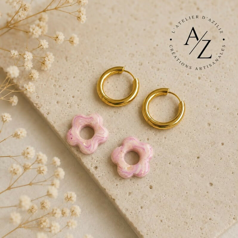 Boucles Fleura à 5 pétales