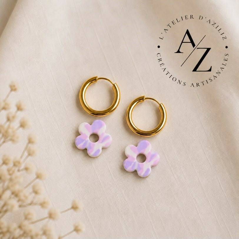 Boucles Fleura à 5 pétales