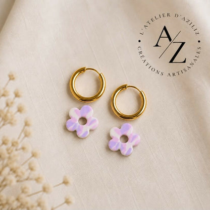 Boucles Fleura à 5 pétales