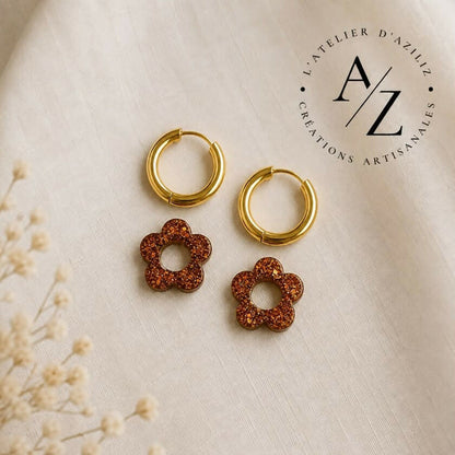 Boucles Fleura pailletés