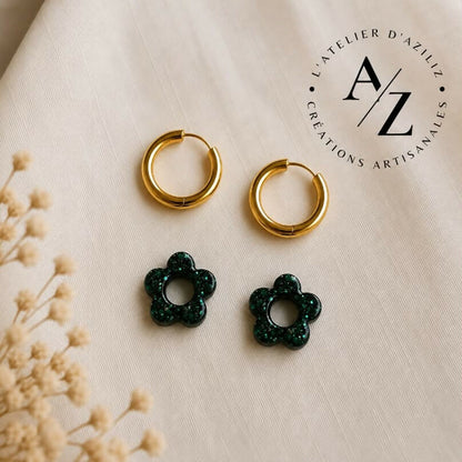 Boucles Fleura pailletés