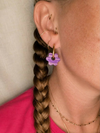 Boucles Fleura à 6 pétales